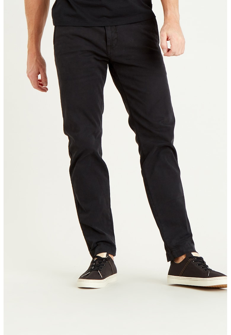 Pantaloni chino conici Standard - Negru