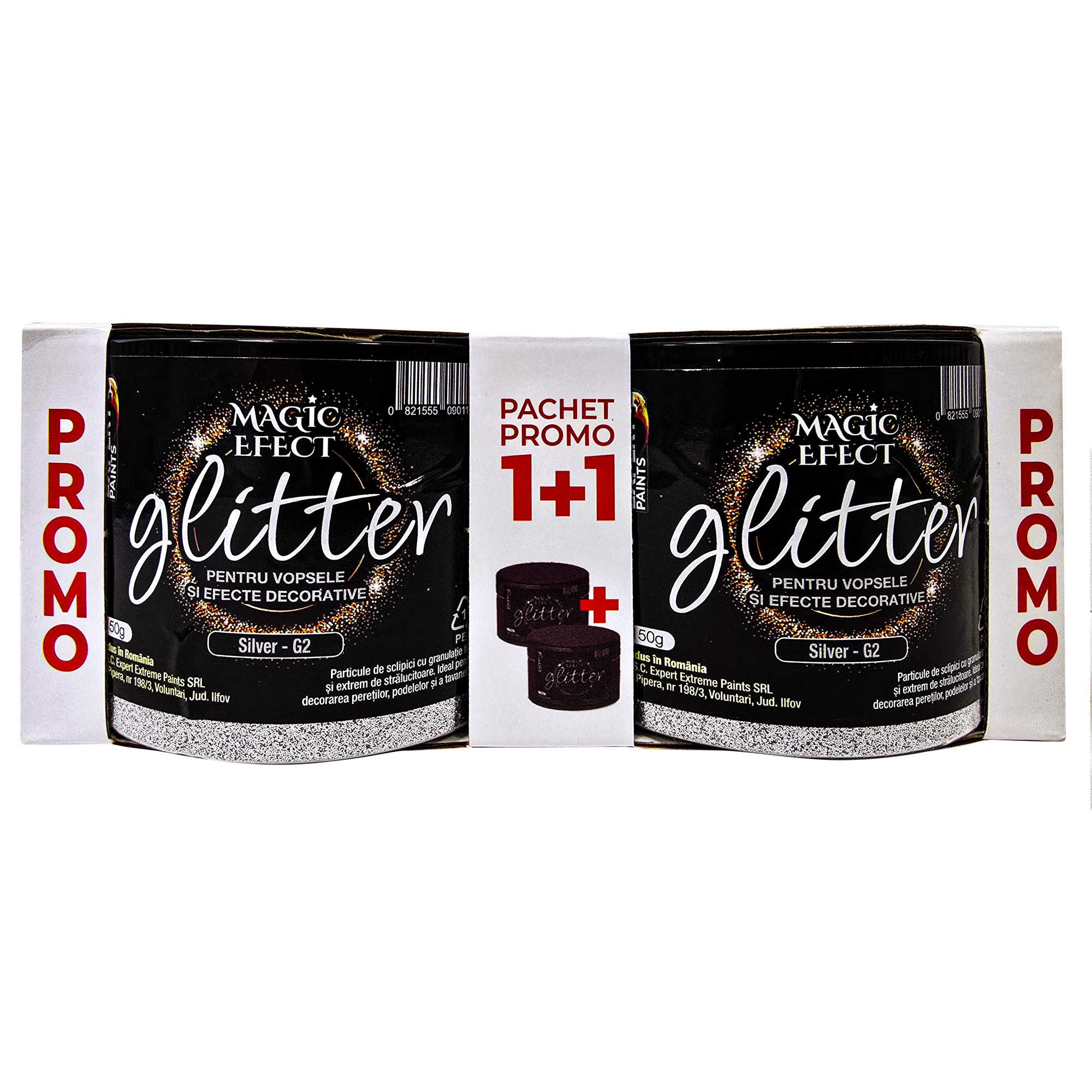 Pachet glitter Magic Efect silver ,1 + 1 gratis