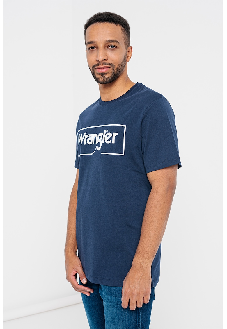 Oferte la Tricou regular fit cu imprimeu logo Frame - Bleumarin