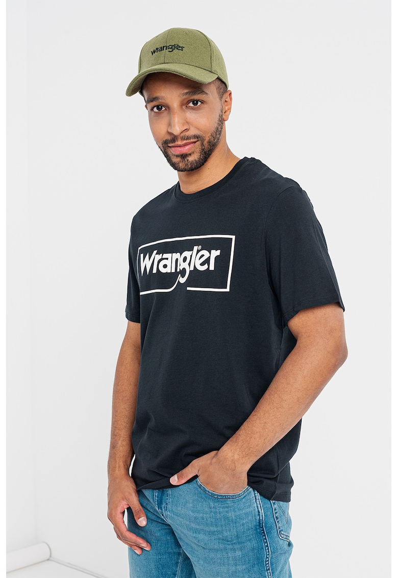 Oferte la Tricou regular fit cu imprimeu logo - Negru/Alb optic