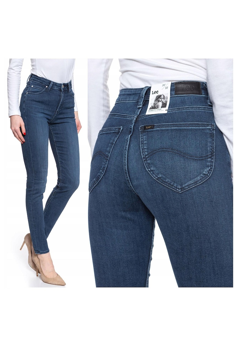 Blugi Dama -  Scarlett - W25-L31 - 100% Bumbac - Fermoar - Lungi - 5 Buzunare - High-Quality - Albastru