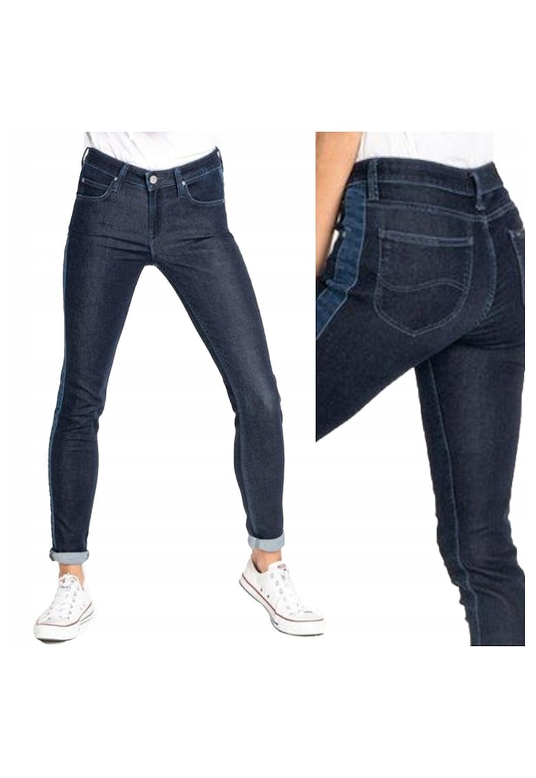 Blugi Dama -  Scarlett Dressed W28-L33 - Bumbac - Fermuar - Lung - 72 Buzunare 2 Mari 2 Medii Exterioare1 Mic Interior - Talie Regulara - Albastru