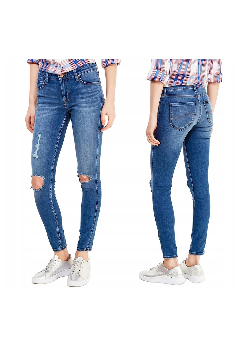 Oferte la Blugi Dama -  Jodee - W28-L33 US - Bumbac - Fermuar - Lung - 91 Buzunare 2 Mari 2 Medii Externe 1 Mic Intern - Talie Medie / Regulata - Albastru
