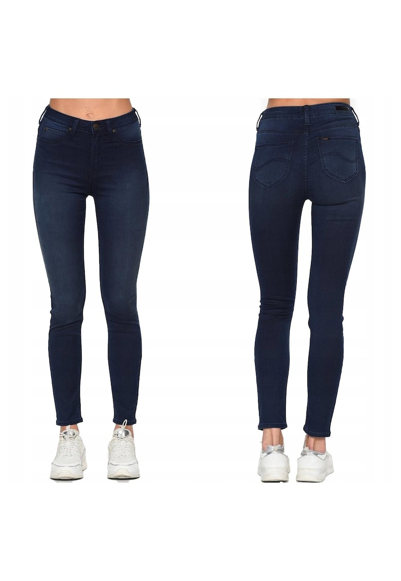 Oferte la Blugi Dama -  Skyler - W24-L31 US - Bumbac - Zipper - Lung - 5 Buzunare 2 Mari 2 Medii Exterioare 1 Mic Interior - Talie Inalta - Albastru