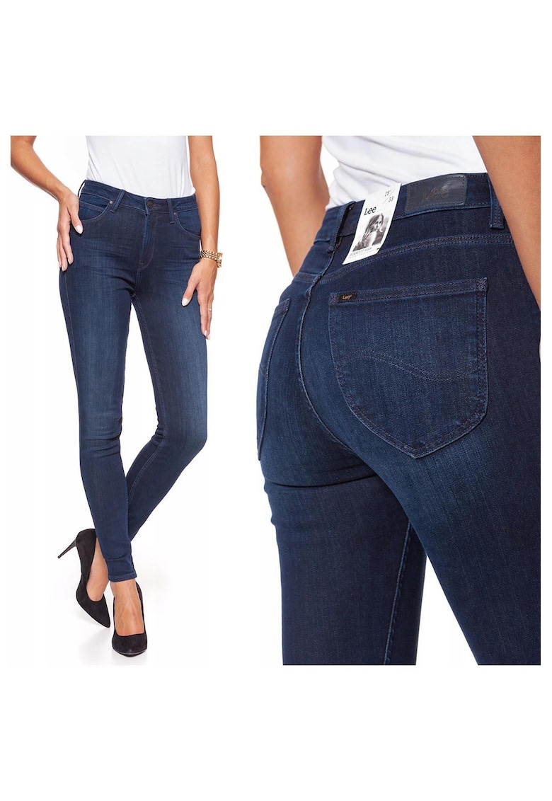 Oferte la Blugi Dama -  Scarlett High - W24-L31 US - Bumbac - Zipper - Lung - 5 Buzunare 2 Mari 2 Medii Exterioare 1 Mic Interior - Talie Inalta - Albastru