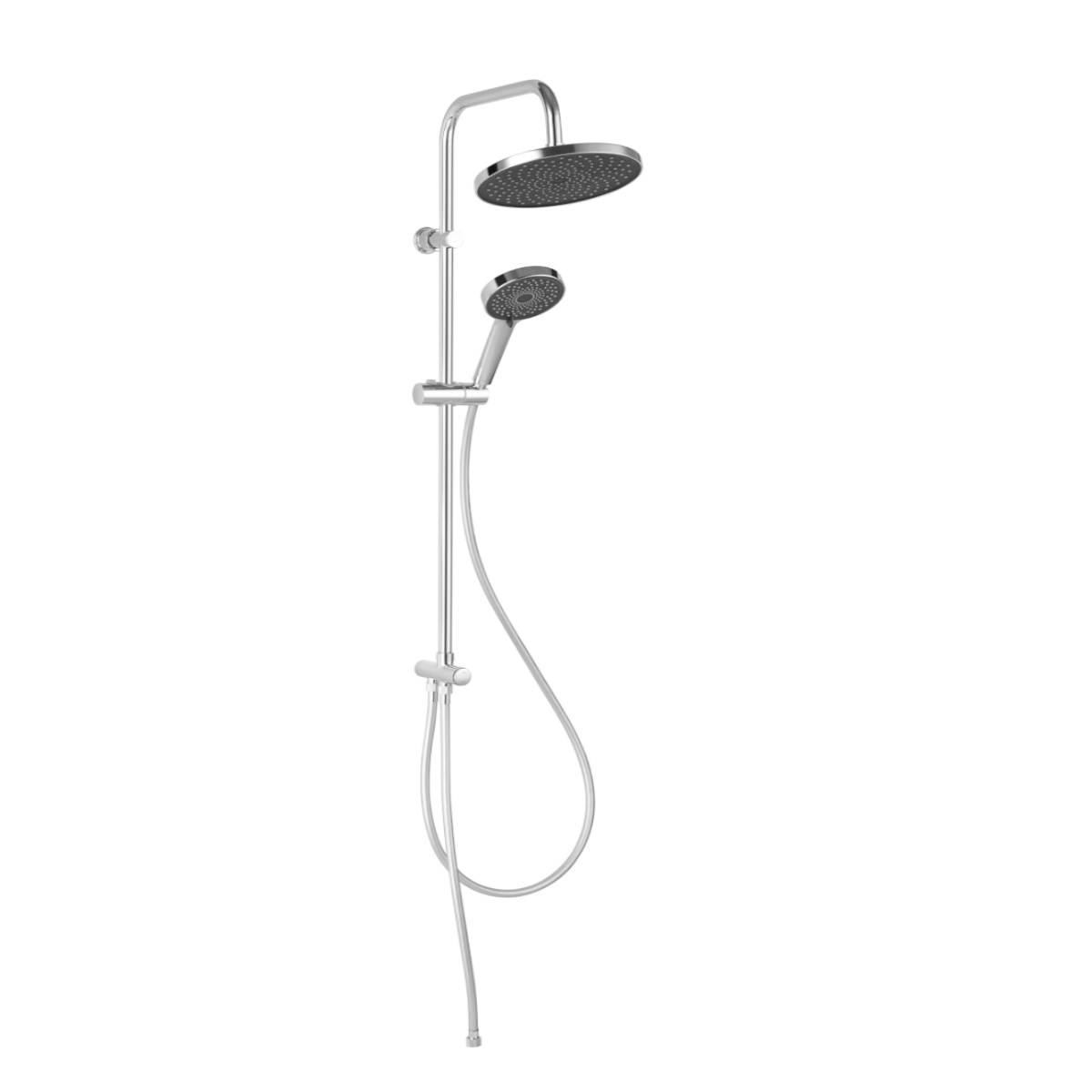 Set dus dual Ferro Vepa, FerroEasyClean, cromat, cap fix Ø235mm, para mobila Ø125 mm, 3 functii, furtun 150 cm