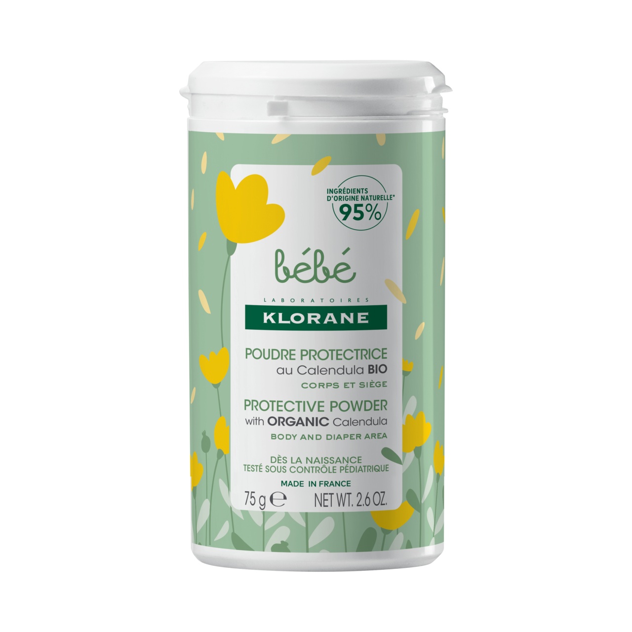 Pudra protectoare pentru bebelusi, Klorane Bebe, 75 g