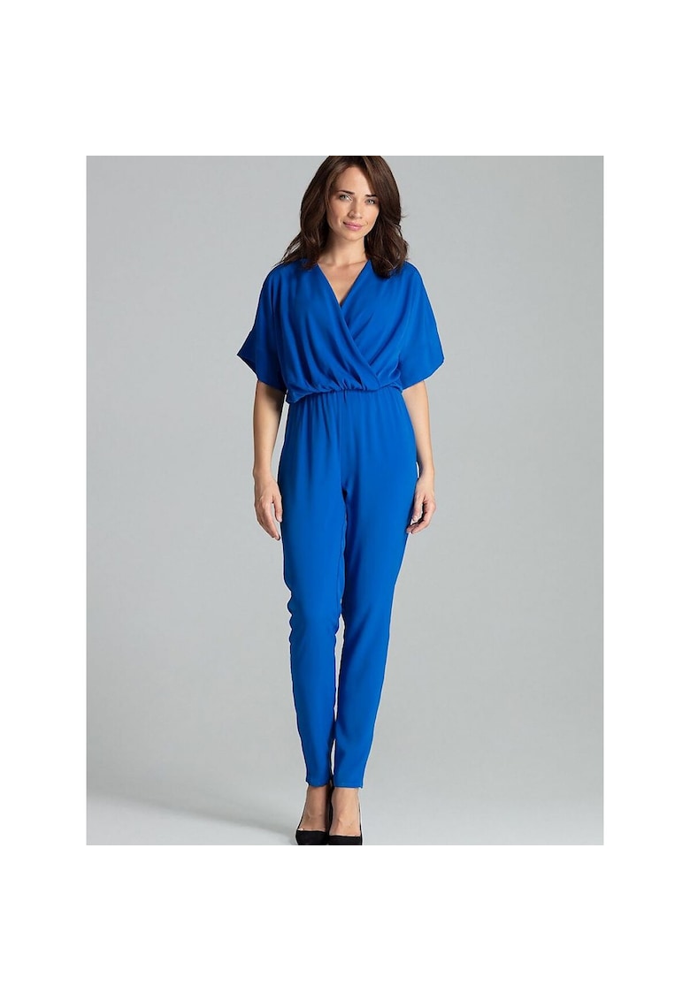 Oferte la Salopeta dama -  albastru safir - maneci kimono - elastica - poliester/viscoza