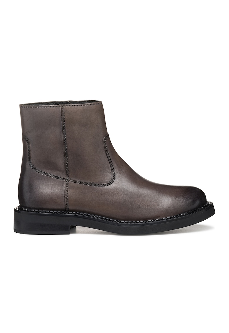 Ghete de piele cu fermoar - Maro taupe