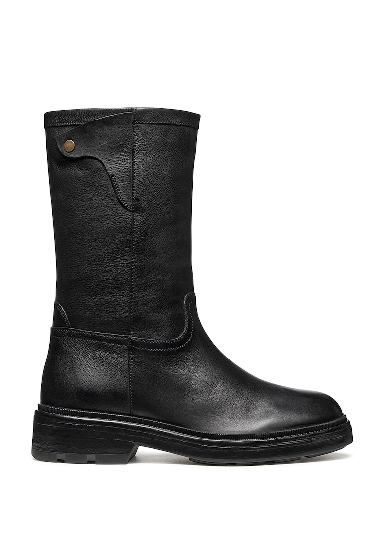Oferte la Cizme mid-calf de piele - Negru