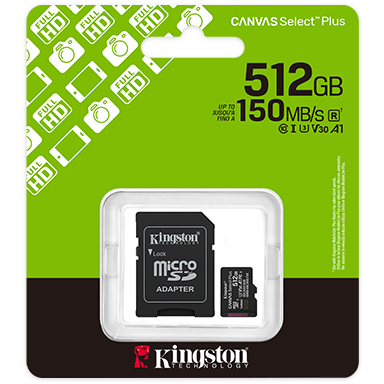 Card Canvas Select Plus Gen3 512GB MicroSDXC Clasa 10 + Adaptor