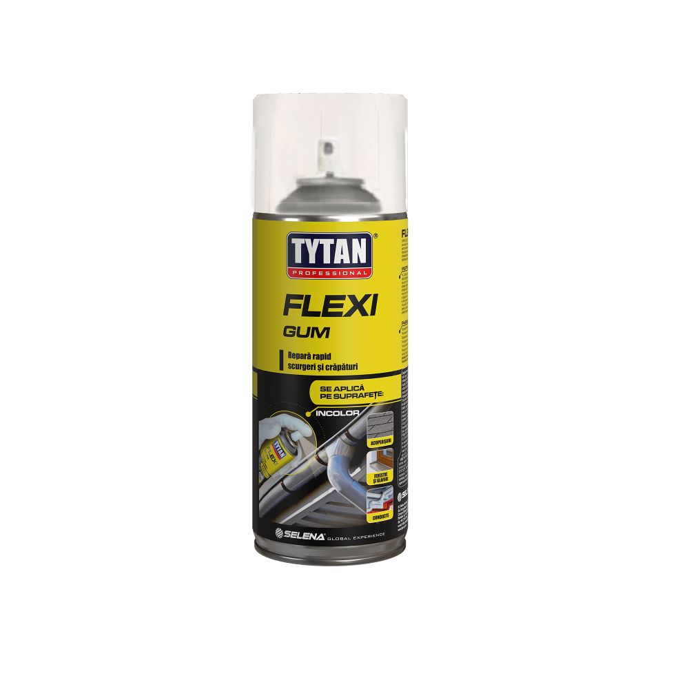 Spray hidroizolatie din cauciuc lichid Tytan Professional Flexi Gum, negru, 400 ml