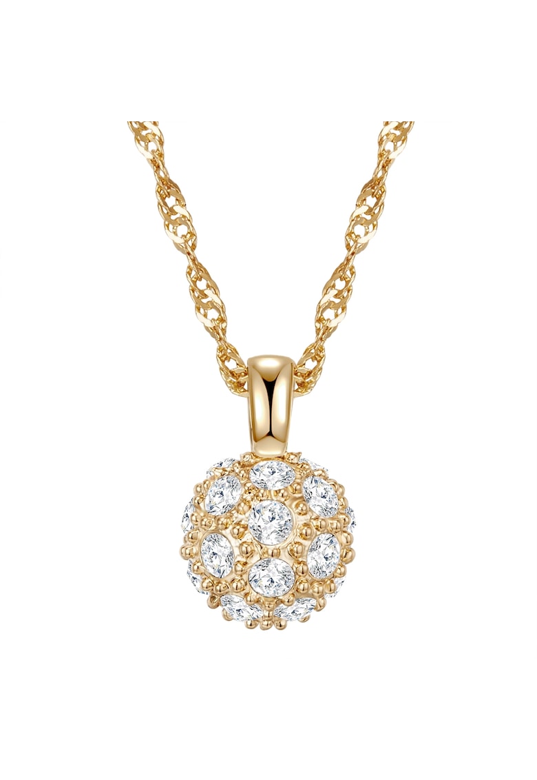 Colier placat cu aur de 14K si decorat cu cristale - Auriu