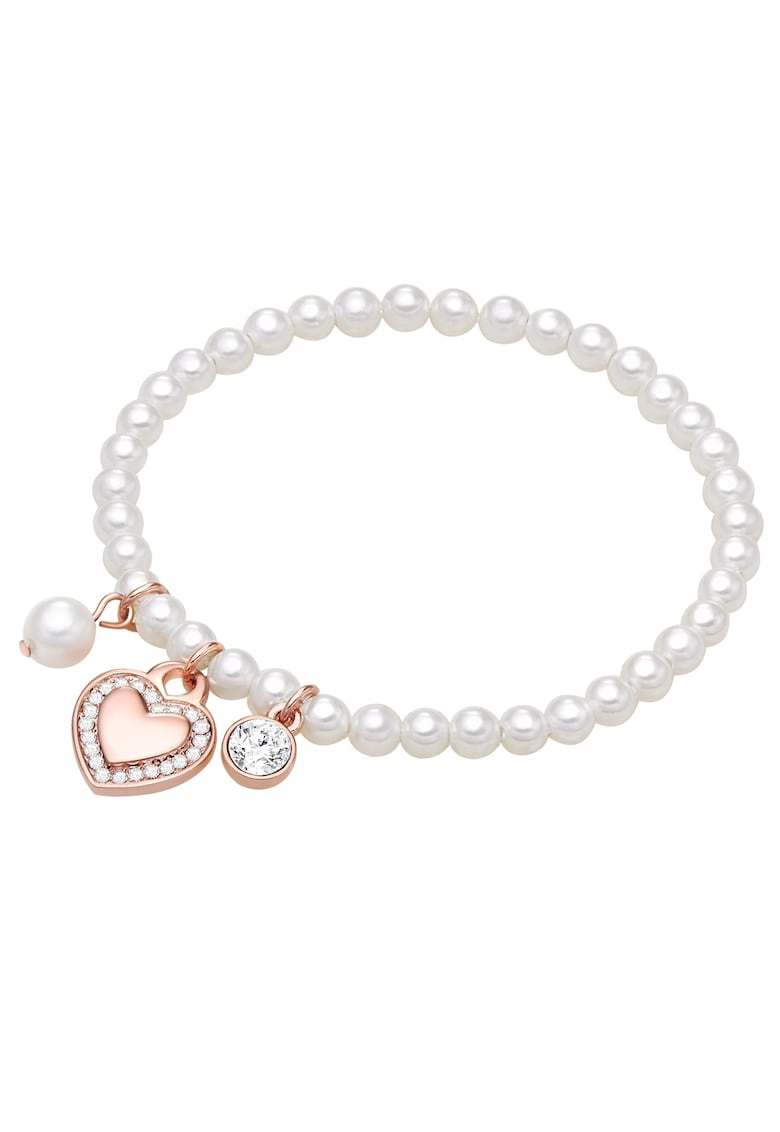 Bratara cu talismane placate cu aur de 14K - Alb
