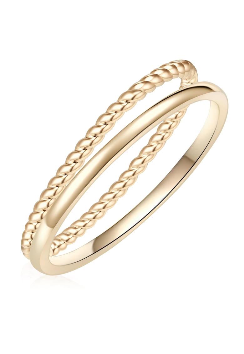 Set de inele placate cu aur de 14K - 2 piese - Auriu