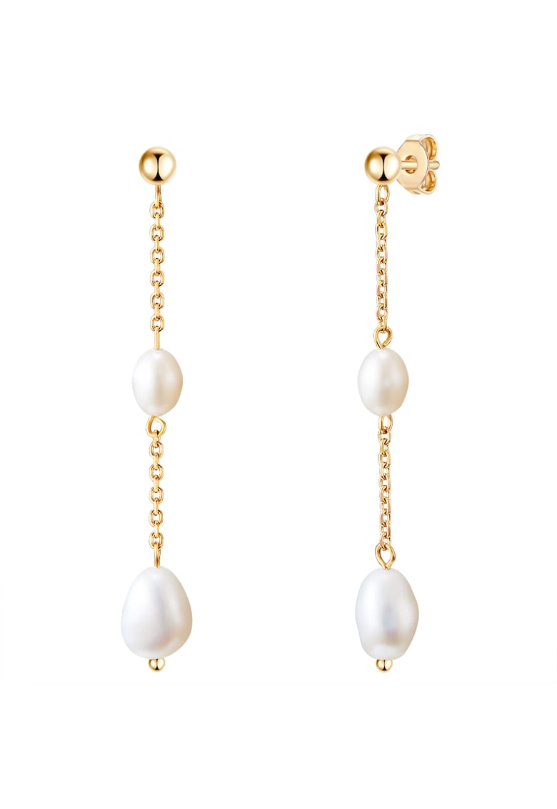 Cercei drop placati cu aur de 14K - Auriu