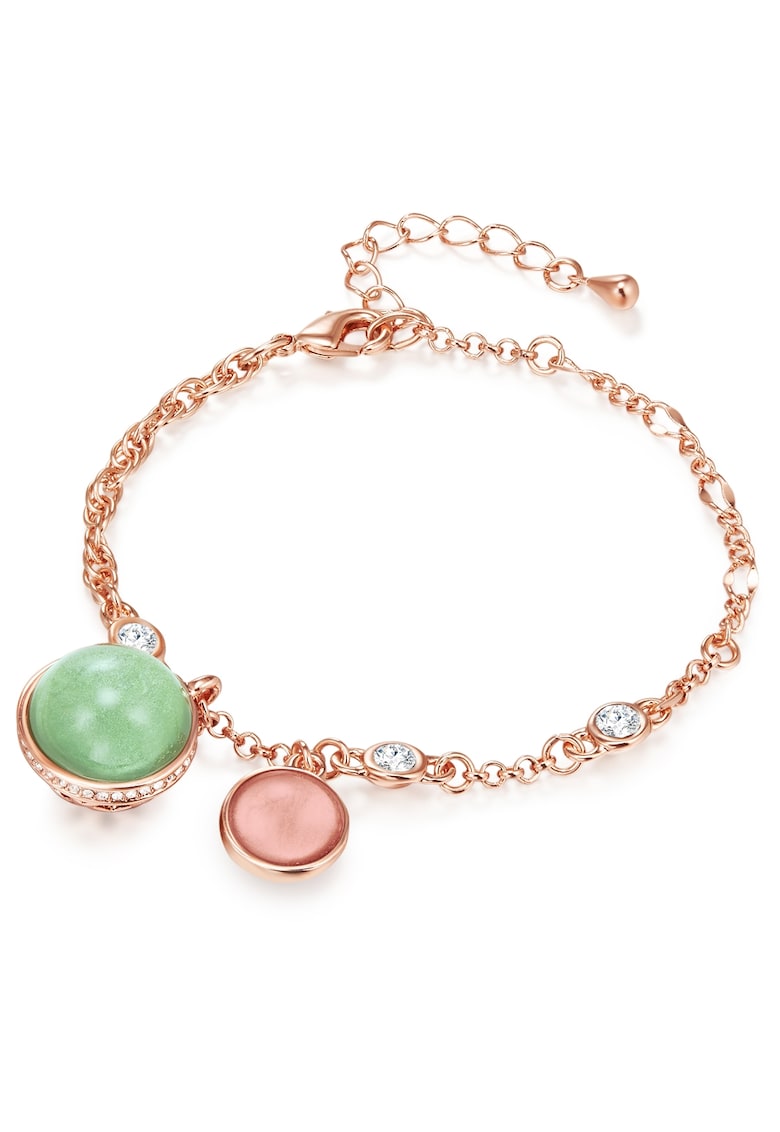 Bratara placata cu aur de 14K si decorata cu cristale europene - Auriu rose