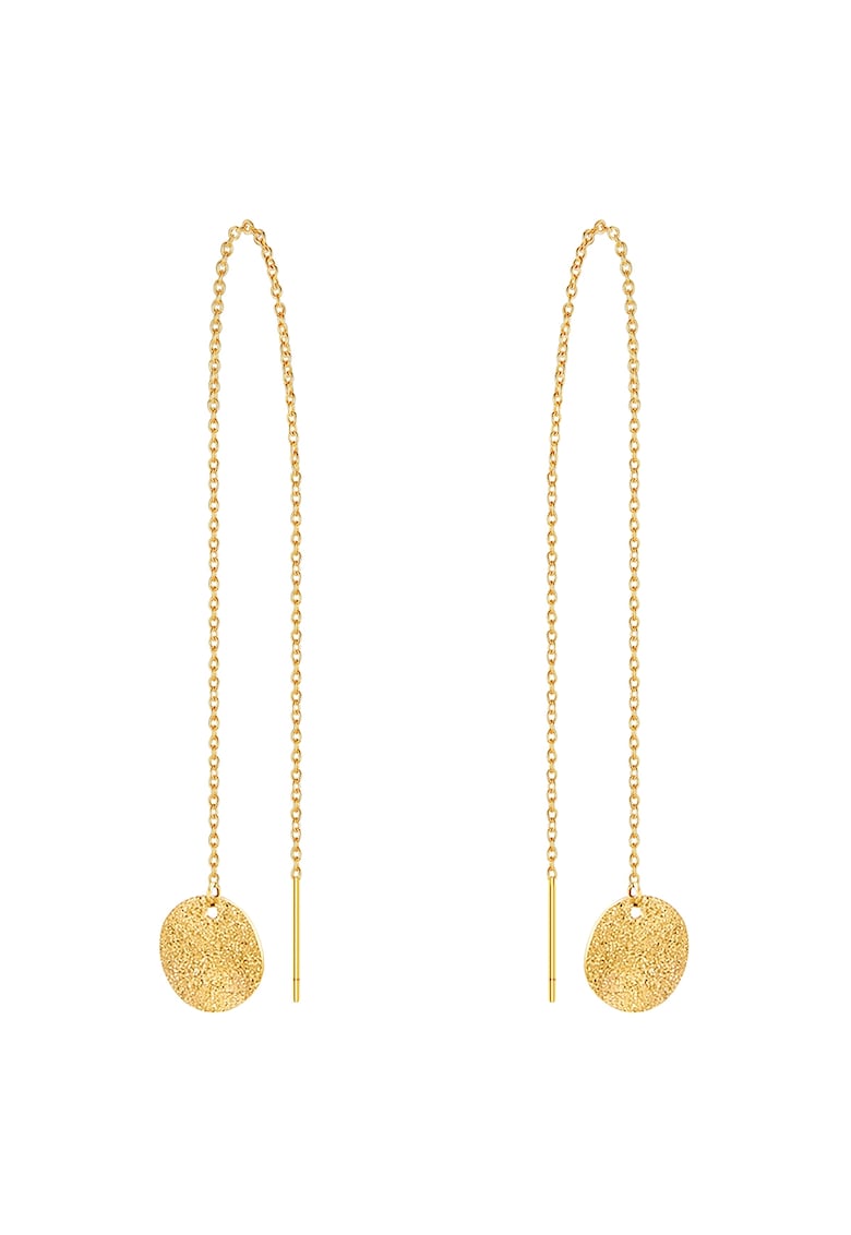 Cercei drop placati cu aur de 14K - Auriu