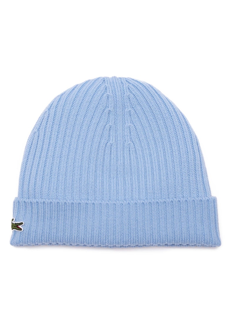 Caciula unisex striata de lana - Albastru deschis