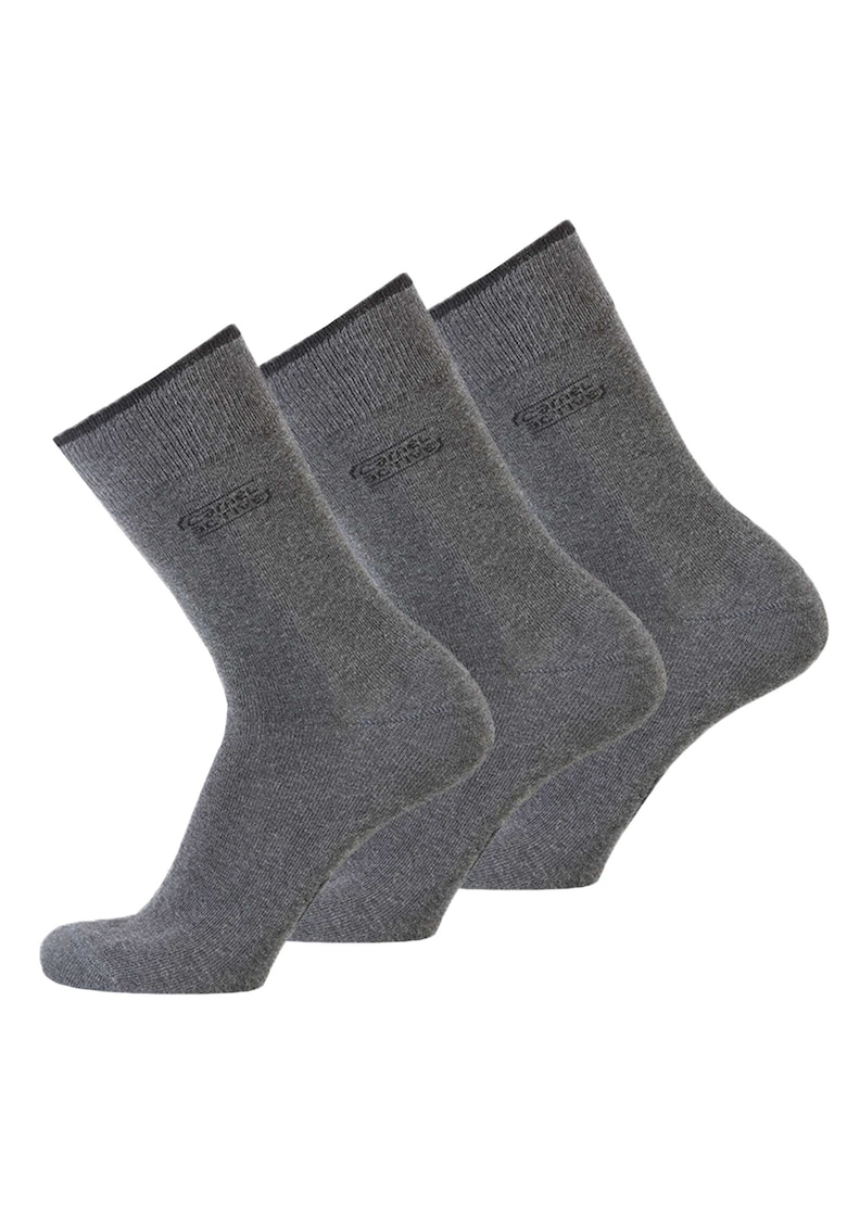 Set de sosete lungi din amestec de bumbac organic - 3 perechi - Gri antracit
