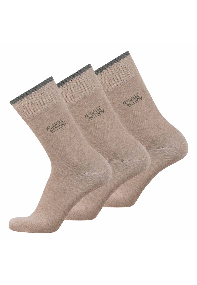 Set de sosete lungi din amestec de bumbac organic - 3 perechi - Bej