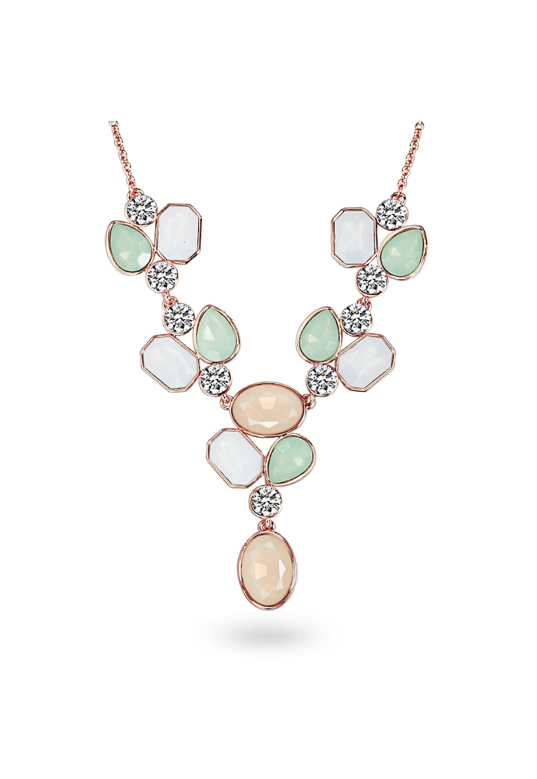 Colier placat cu aur de 14K si decorat cu cristale - Auriu rose