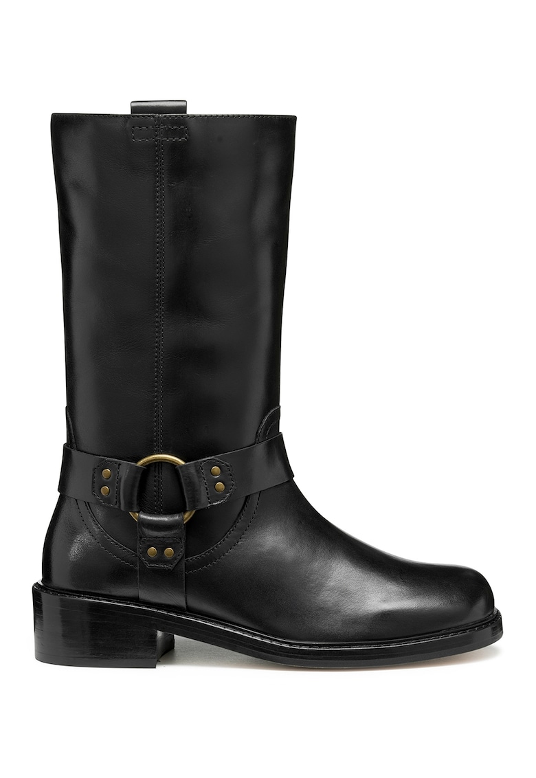 Oferte la Cizme mid-calf de piele - Negru