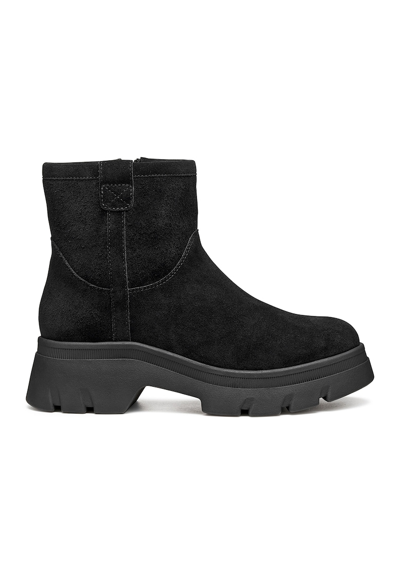 Oferte la Ghete de piele intoarsa cu fermoar - Negru