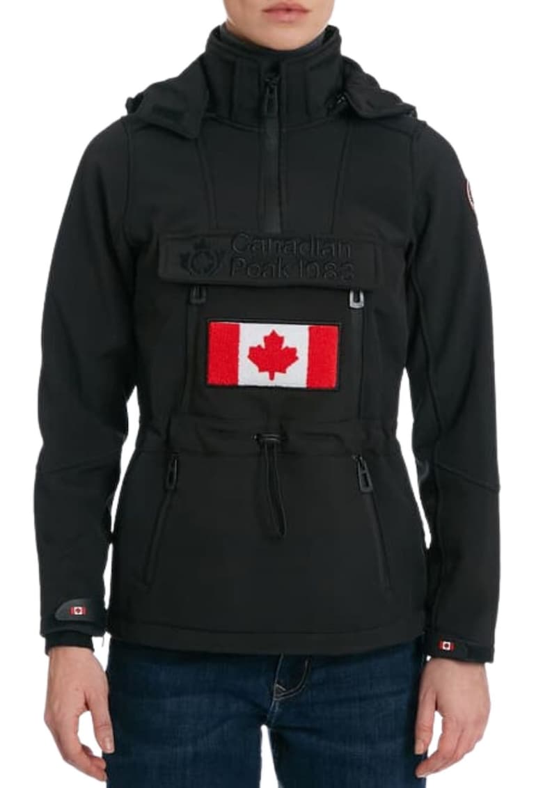 Oferte la Geaca softshell pentru femei  Toka - poliester/elastan - neagra - impermeabila - cu gluga detasabila -