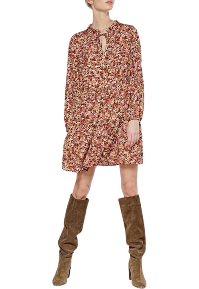 Oferte la Rochie dama  flori - evazata - multicolor - poliester