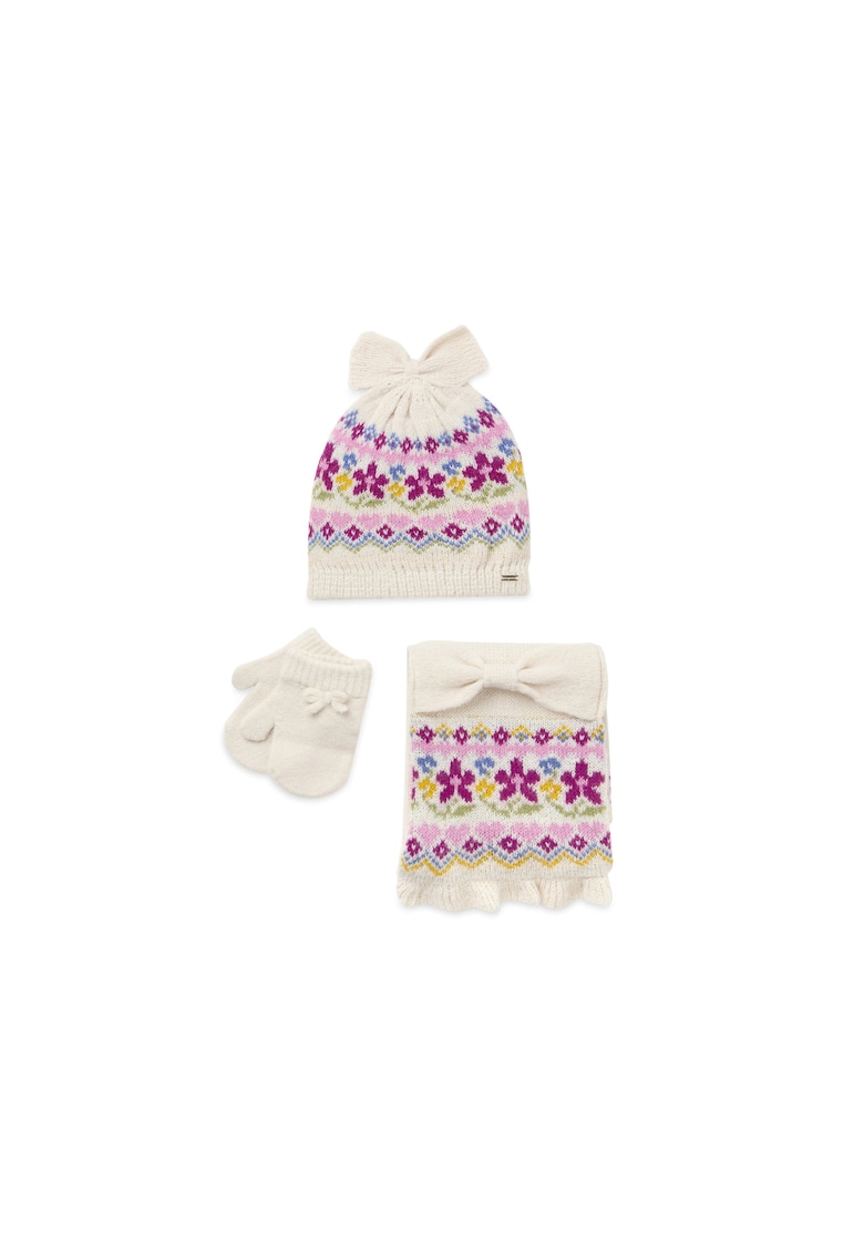 Oferte la Set palarie - esarfa si manusi Fete -  303276096 - Acril - Ecru
