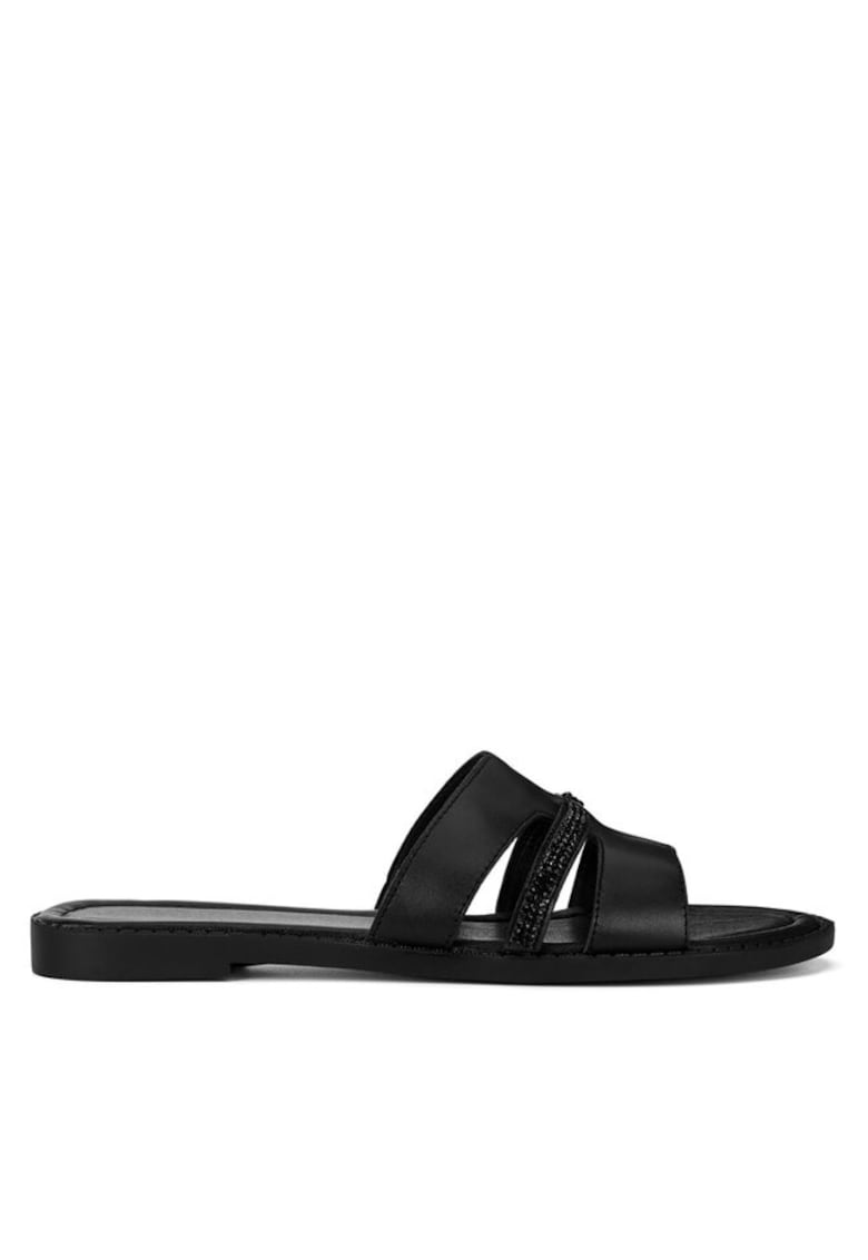 Slapi dama - 15026 -  Piele naturala - Negru