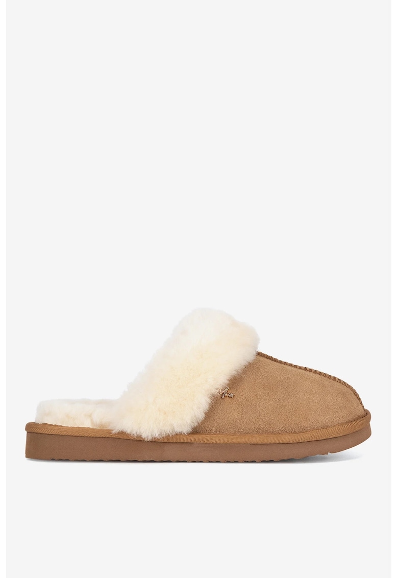 Papuci dama  5905588923862 - Piele intoarsa - Maro - Maro
