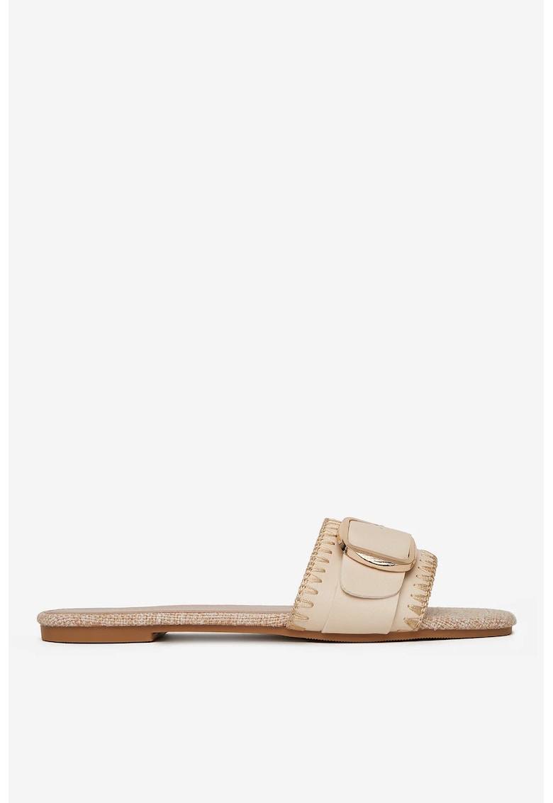 Papuci dama  Bej - Material textil - Bej