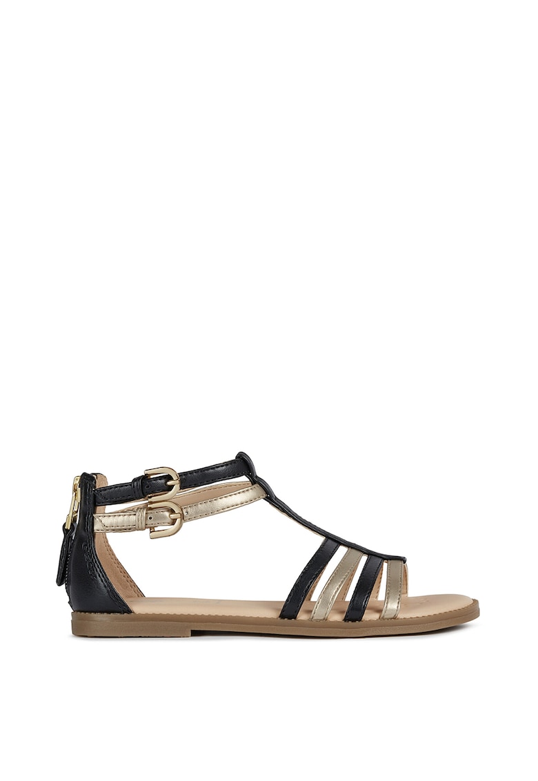 Sandale de piele ecologica cu barete multiple