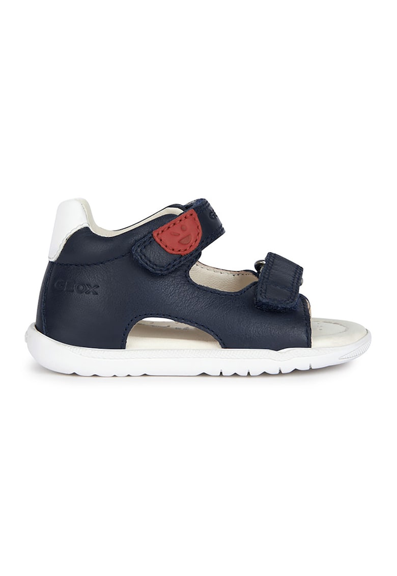Sandale de piele si piele ecologica cu velcro - Bleumarin