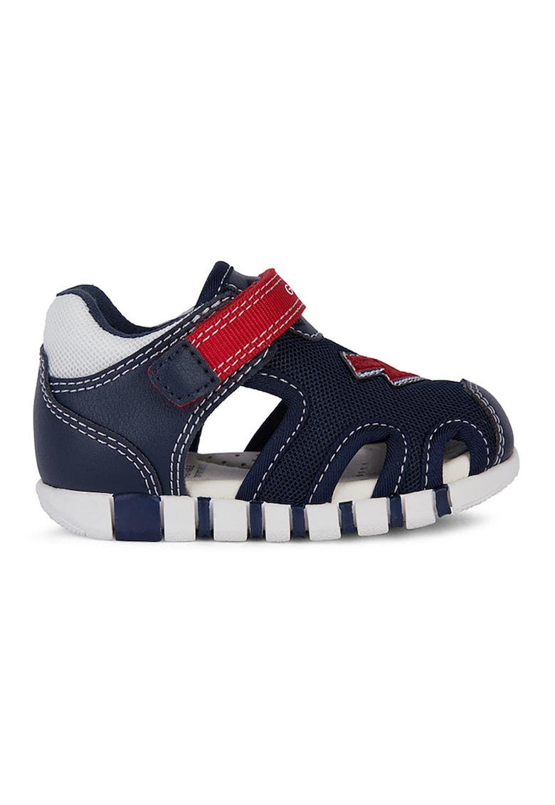 Sandale cu inchidere velcro si decupaje - Rosu/Bleumarin