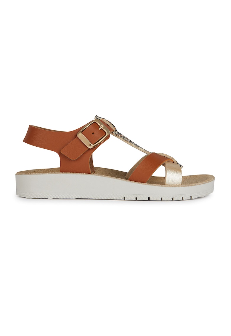 Sandale de piele ecologica - Caramel
