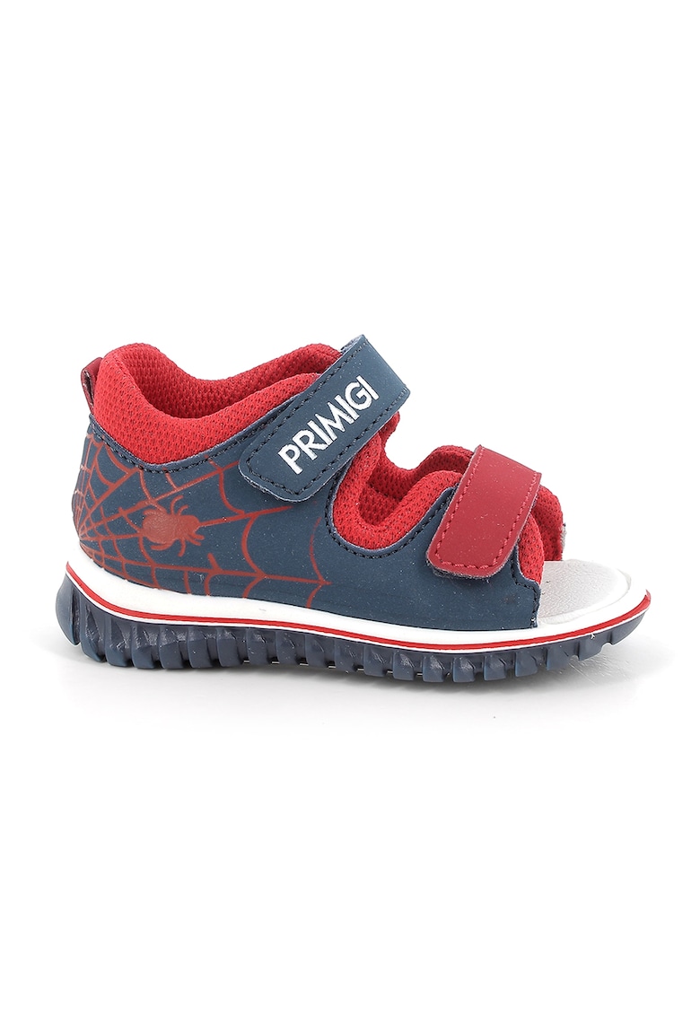Sandale cu velcro si logo - Rosu/Bleumarin