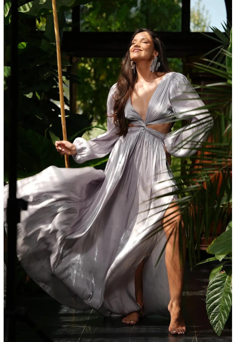 Oferte la Rochie maxi cu slit pe picior si decolteu adanc - Gti
