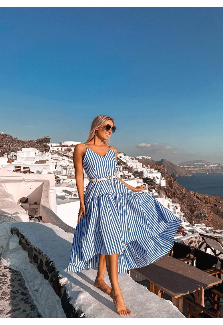 Oferte la Rochie in dungi Oia - Albastru