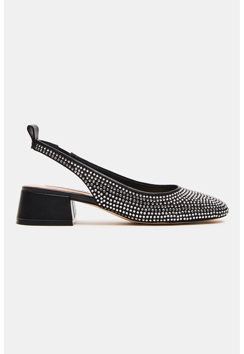 Oferte la Pantofi slingback cu toc masiv - Negru/Argintiu