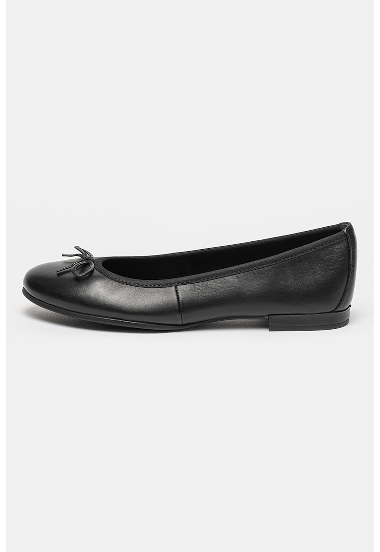 Oferte la Balerini din piele cu detalii cu funda - Negru