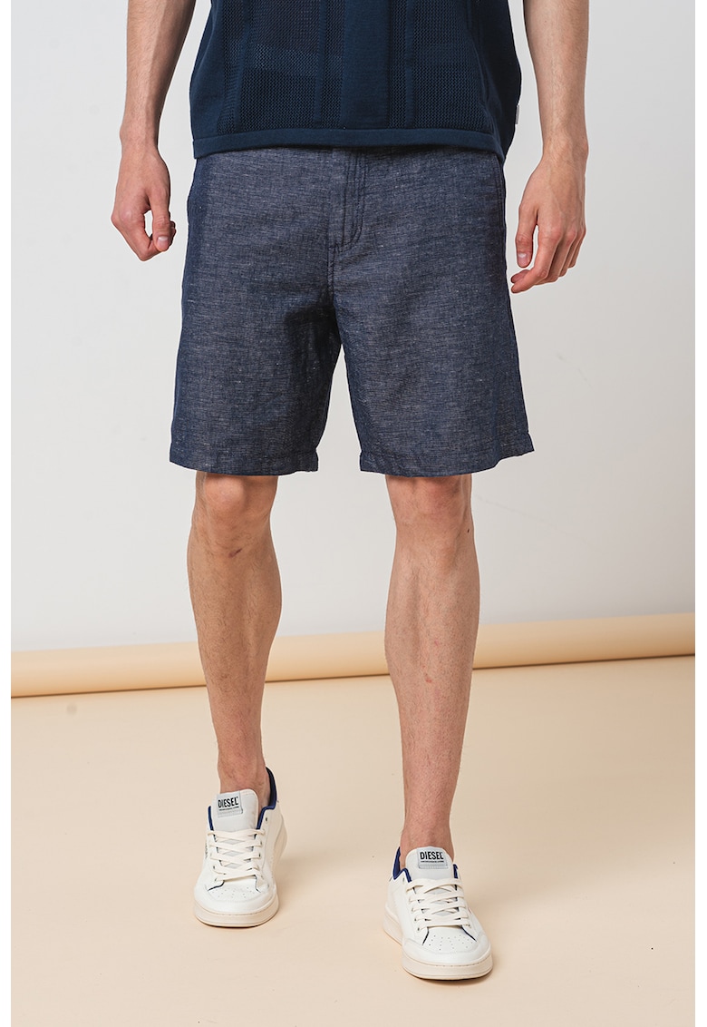 Pantaloni scurti chino din amestec de in Owen - Bleumarin