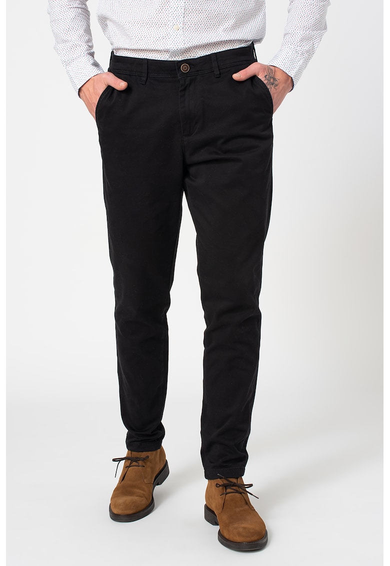 Pantaloni chino cu buzunare oblice Marco - Negru