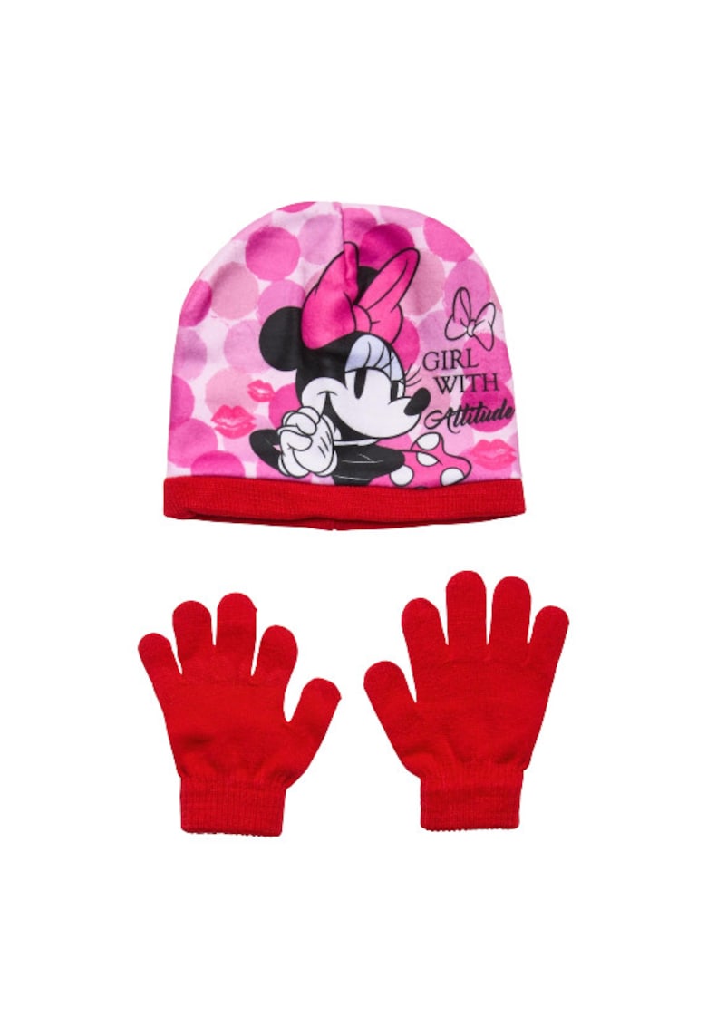 Set caciula si manusi  Dots 8764 - Rosu