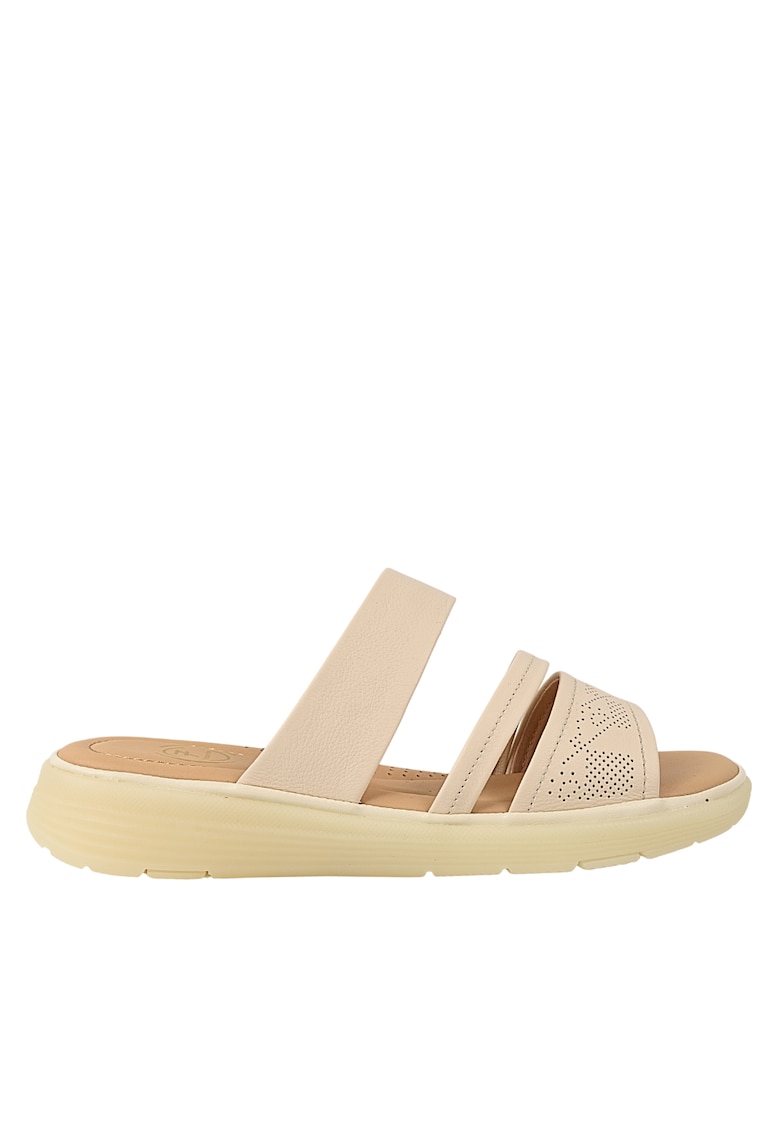 Papuci casual - dama -  33191 crem - piele naturala - Crem