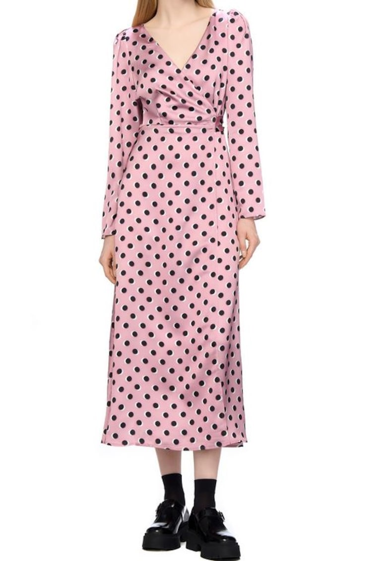 Rochie satinata cu decolteu in V -