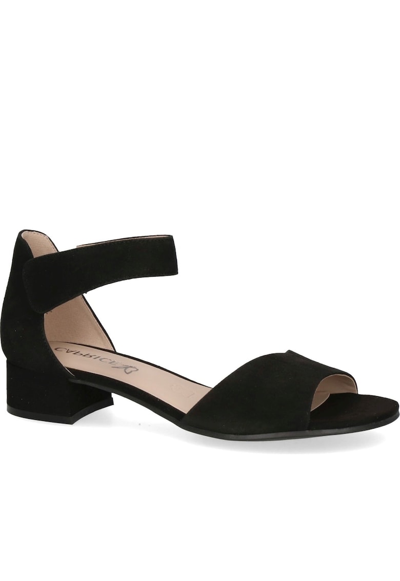 Sandale dama  piele naturala - casual - toc jos - negru - Negru