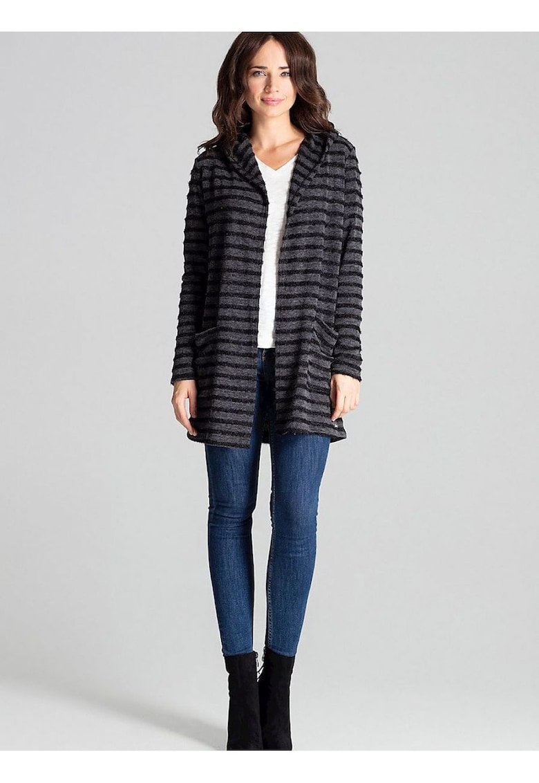 Pulover dama -  cardigan - negru